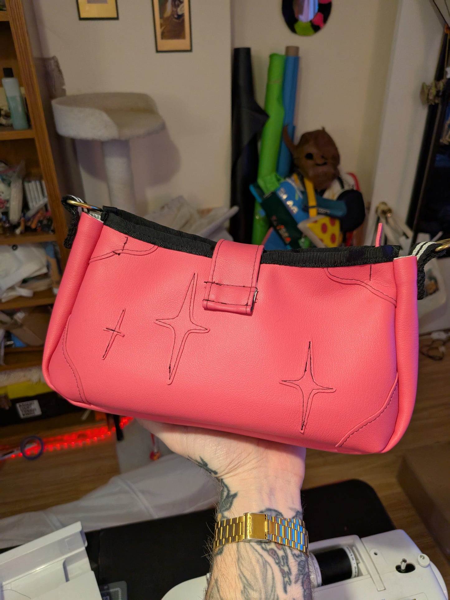 Pink Cheetah Studded Y2K Purse