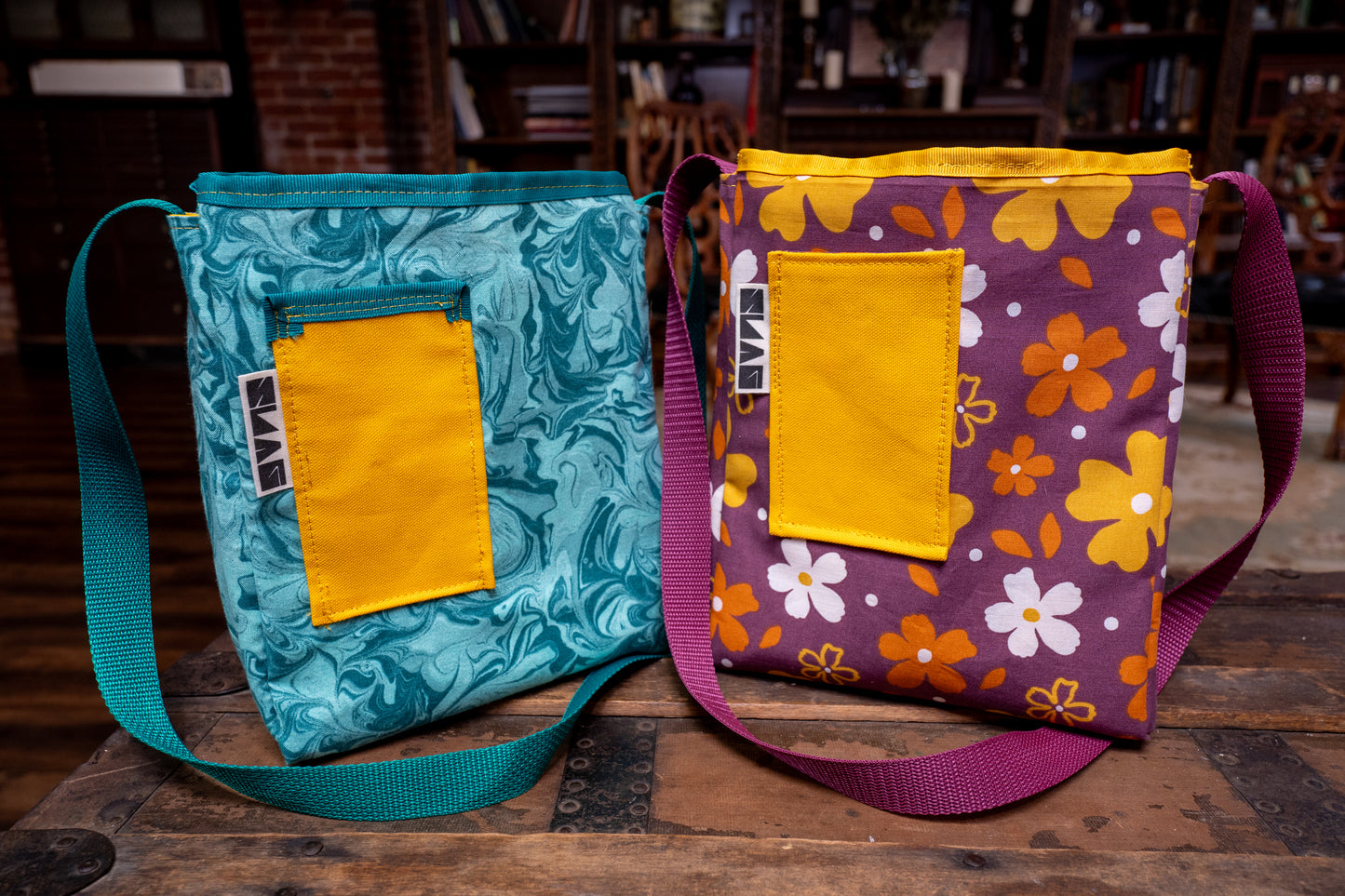 Swirly Green Tall Purse