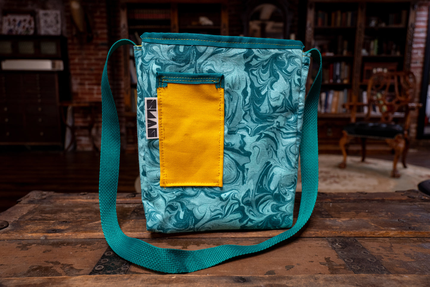 Swirly Green Tall Purse