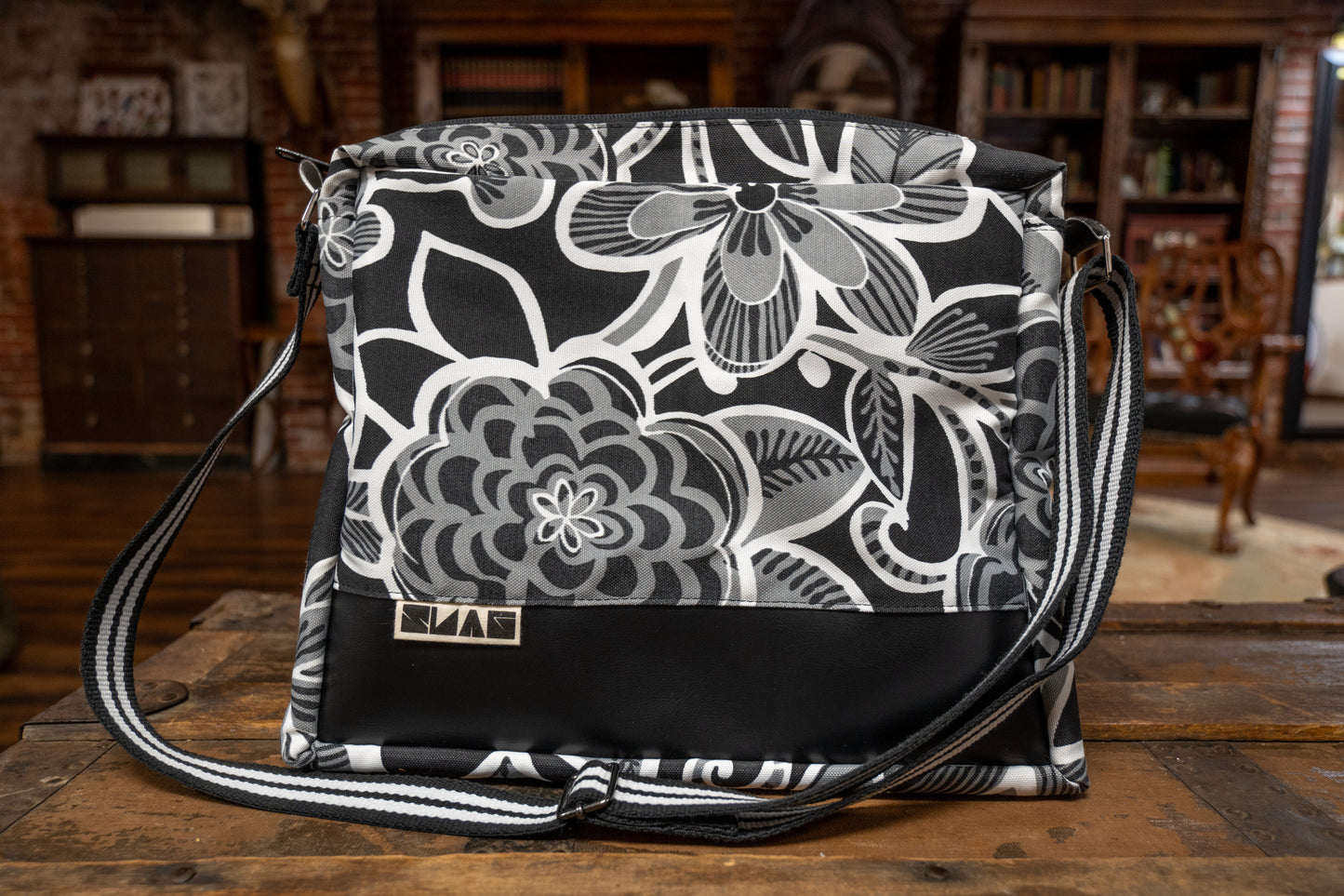 Mono Floral Notebook Bag